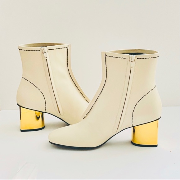 NWT: PROENZA SCHOULER | Off White Cream 60MM White Calf Leather Ankle Boots - Picture 2 of 11